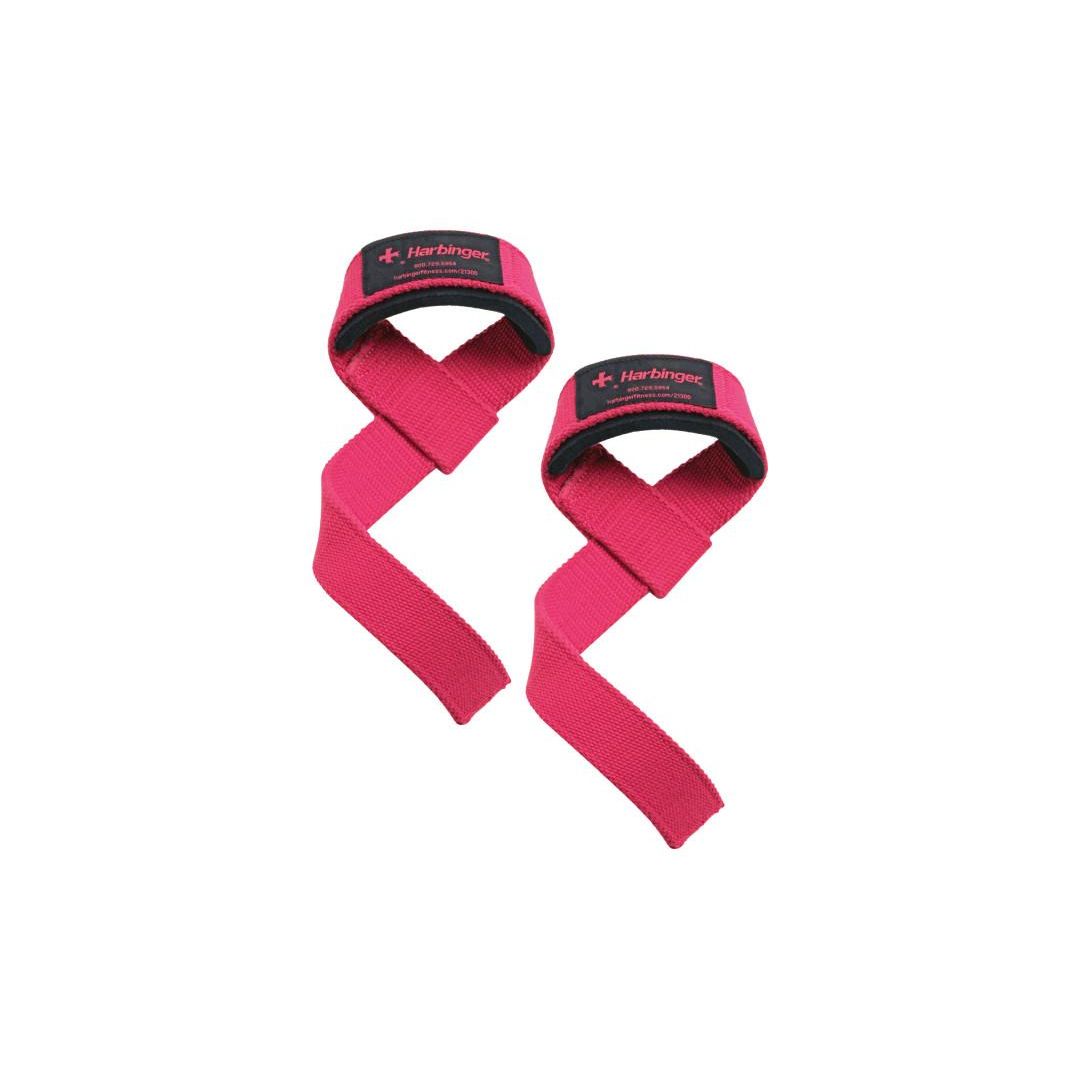 Harbinger Women's Padded Cotton Lifting Straps Pink 21"