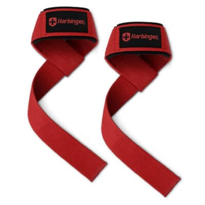 Harbinger Padded Cotton Lifting Straps Red